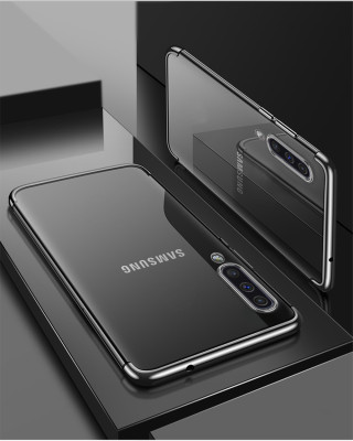 Силиконови гърбове Силиконови гърбове за Samsung Луксозен силиконов гръб ТПУ прозрачен Fashion за Samsung Galaxy A30s A307F черен кант